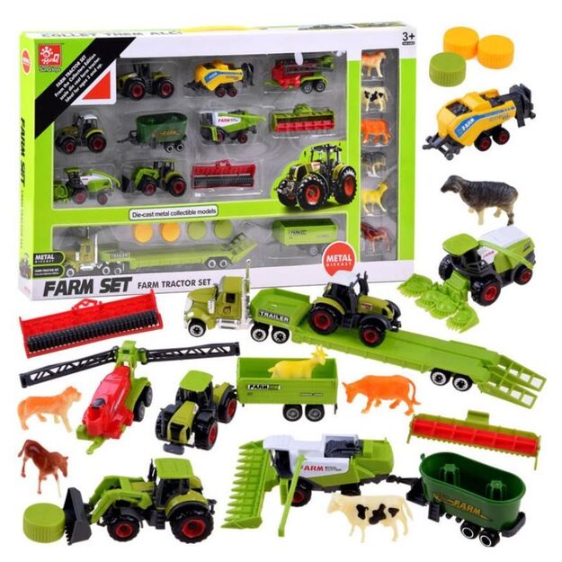 Metal Tractor Farm Set