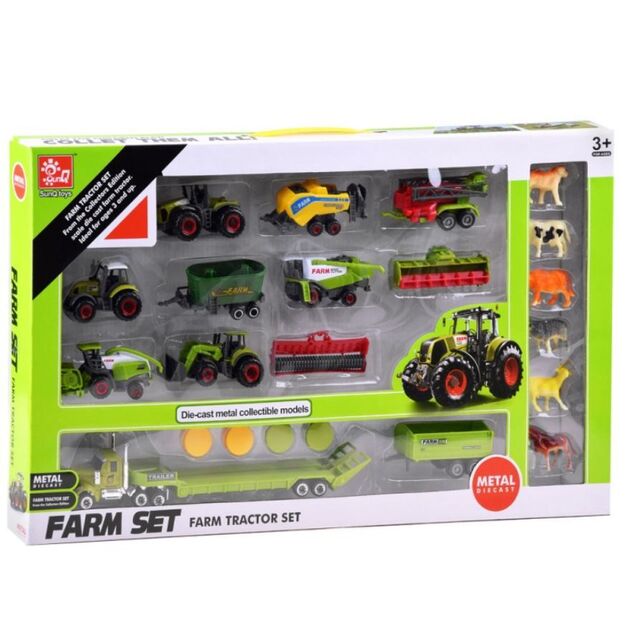 Metal Tractor Farm Set