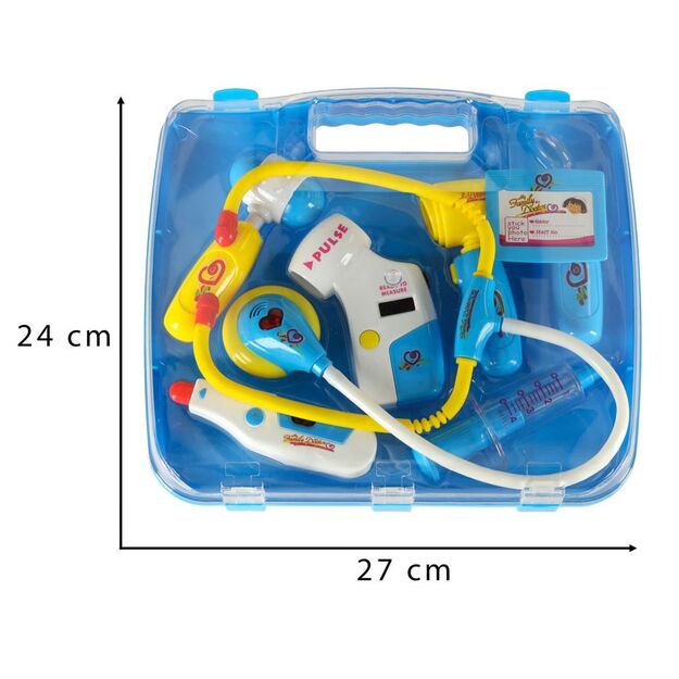 Žaislinis interaktyvus gydytojo - daktaro rinkinys su lagaminėliu (mėlynas)