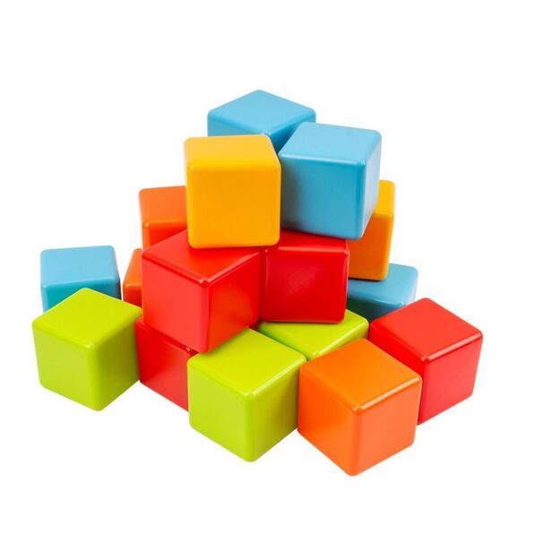 Colored plastic cubes 20 pcs