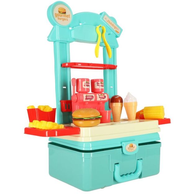 Children's fast food kitchen with suitcase 15 parts