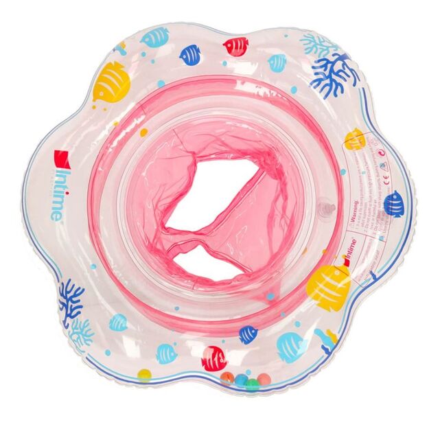 Pripučiamas plaukimo ratas kūdikiams su sėdyne (rožinis)
