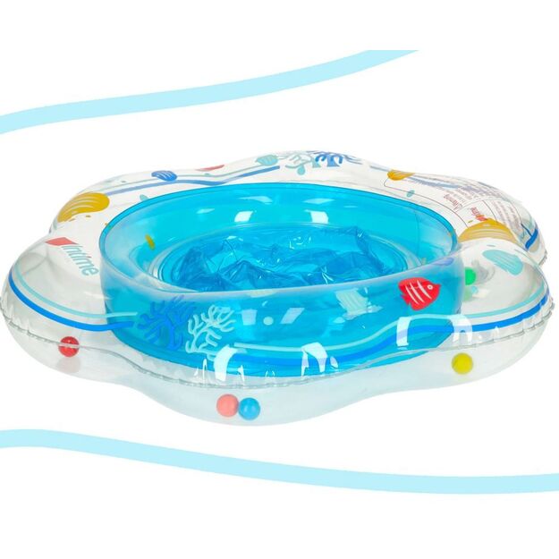 Inflatable swimming wheel for babies with seat (blue)