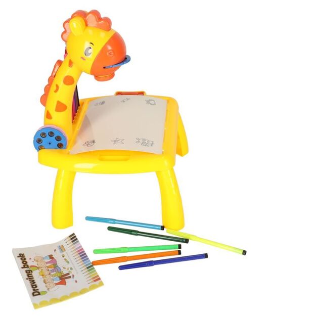 Projektorius su piešimo lenta - Žirafa (geltonas)