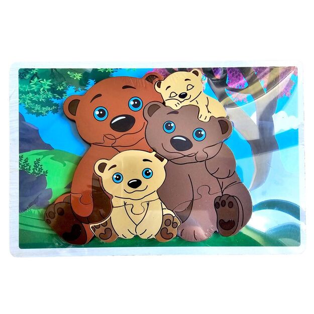 Raised wooden puzzle - Bears