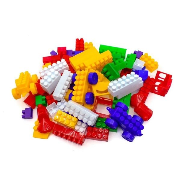 Plastic block constructor in a bucket 93 pieces