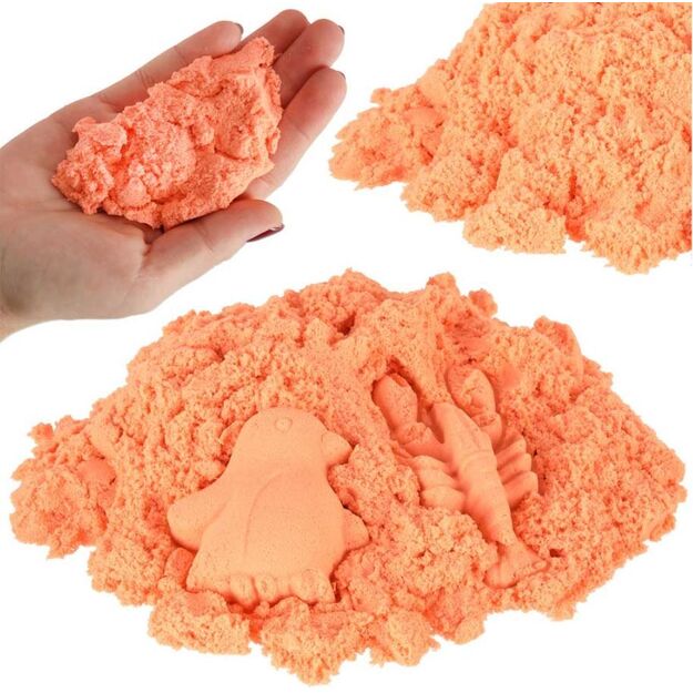 Kinetinis smėlis 1kg maišelyje (oranžinė spalva)